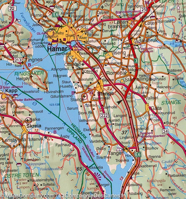 Carte routière #2 – Norvège Centrale (de Oslo à Alesund)  | Kümmerly   Frey - La Compagnie des Cartes