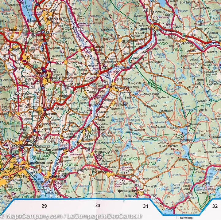 Carte routière #2 – Norvège Centrale (de Oslo à Alesund)  | Kümmerly   Frey - La Compagnie des Cartes
