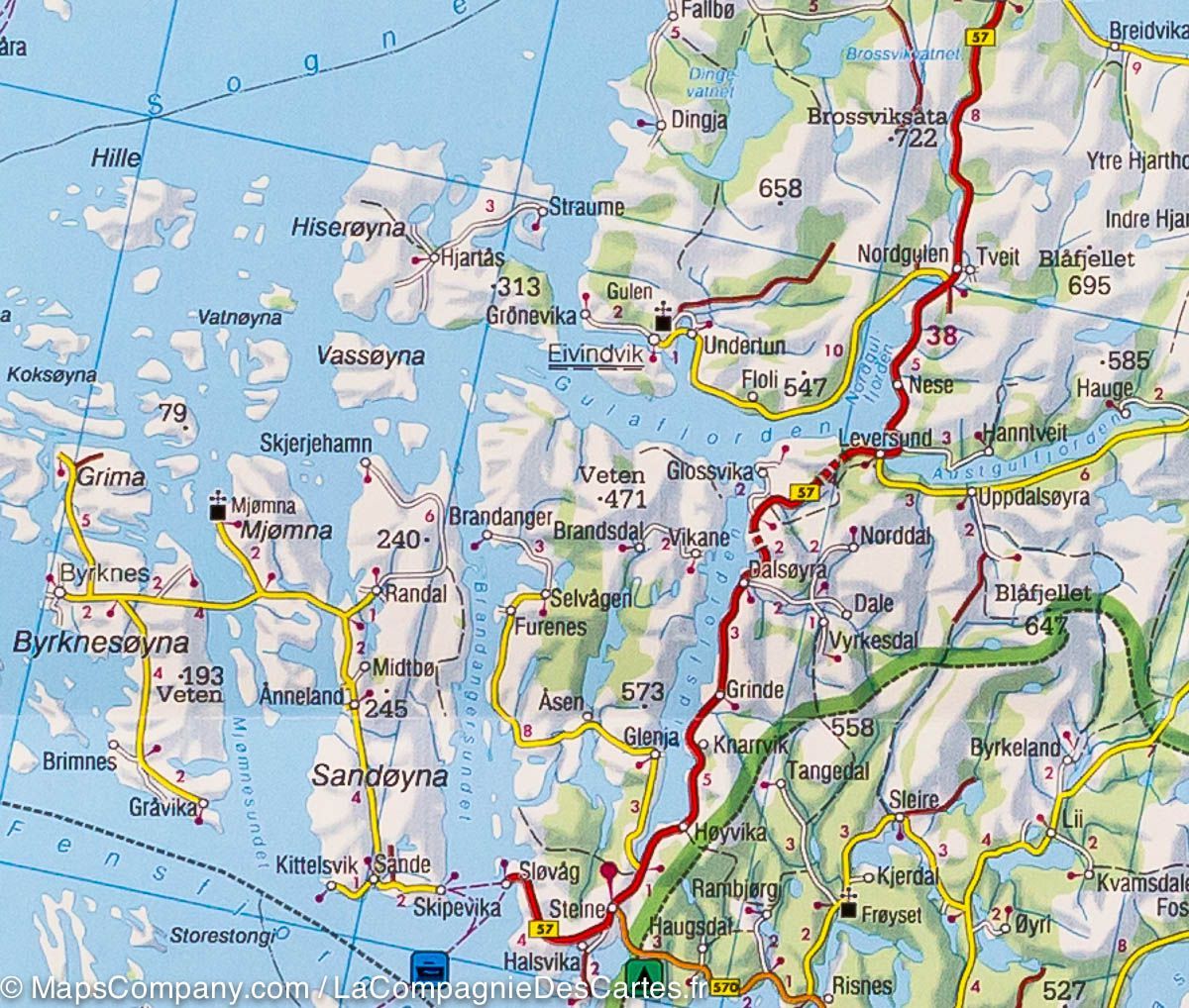 Carte routière n° 2 - Norvège Centrale (Trondheim, Lillehamer, Alesund) | Freytag & Berndt carte routière Freytag & Berndt