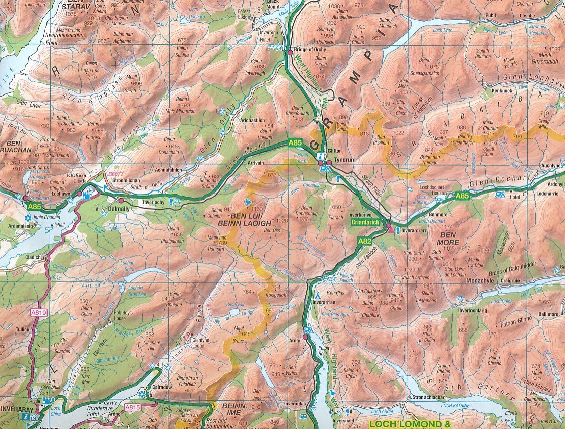 Carte routière n° 2 - Ouest de l'Ecosse & Western Isles | Ordnance Survey - Road carte routière Ordnance Survey