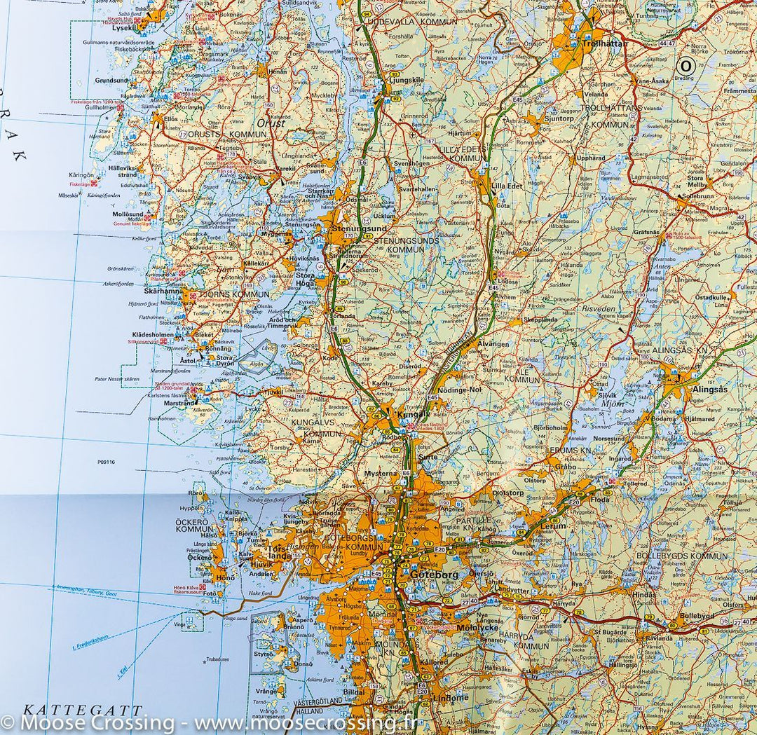 Carte routière - Suède du Sud (ouest : Göteborg-Karlstad) #2 | Kümmerly   Frey - La Compagnie des Cartes