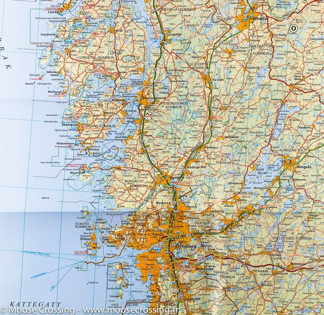 Carte routière n° 2 - Suède du Sud (ouest : Göteborg-Karlstad) | Kümmerly & Frey carte routière Kümmerly & Frey