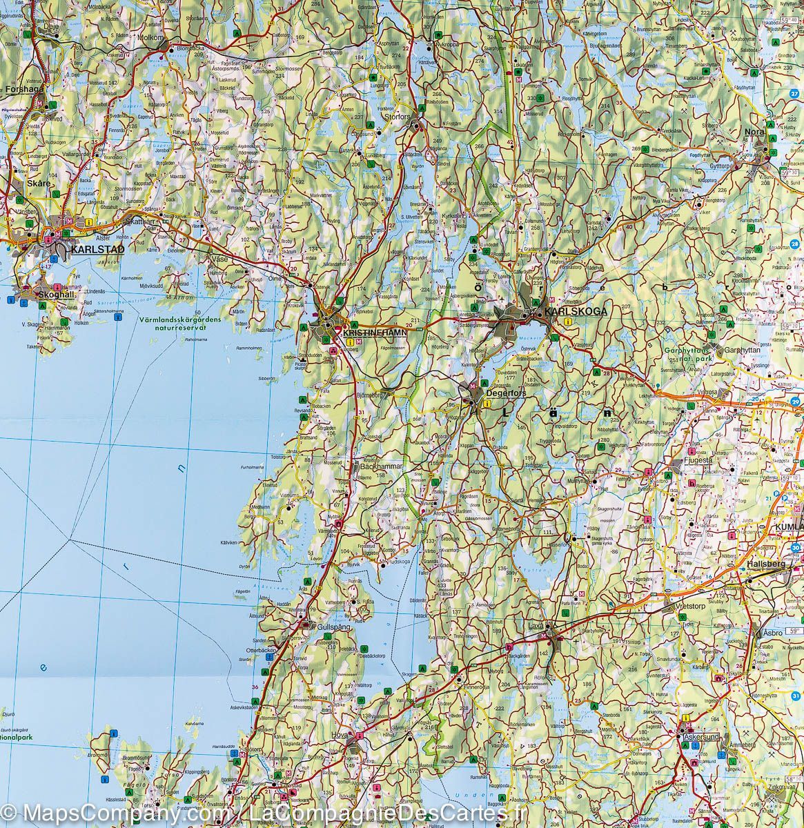 Road map No. 2 - Southwest Sweden (Gothenburg, Vänern, Karlstad) | Fre ...