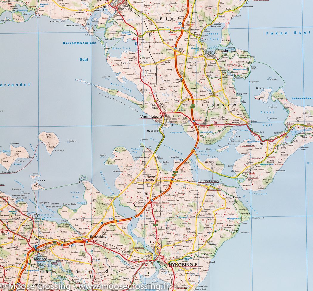 Carte routière n° 3 - Danemark Sud (Kolding, Copenhague, Bornholm) | Kümmerly Frey carte routière Kümmerly & Frey