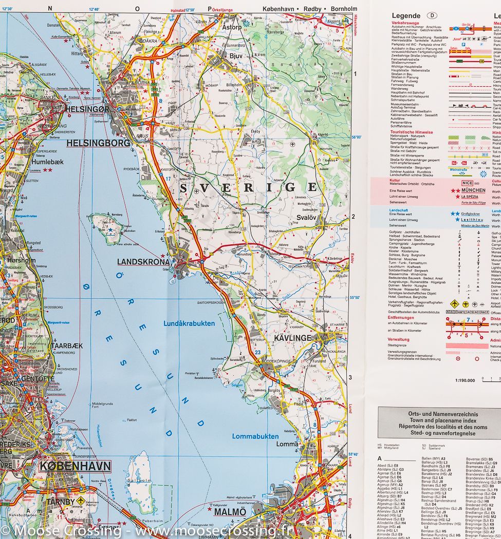 Carte routière n° 3 - Danemark Sud (Kolding, Copenhague, Bornholm) | Kümmerly Frey carte routière Kümmerly & Frey