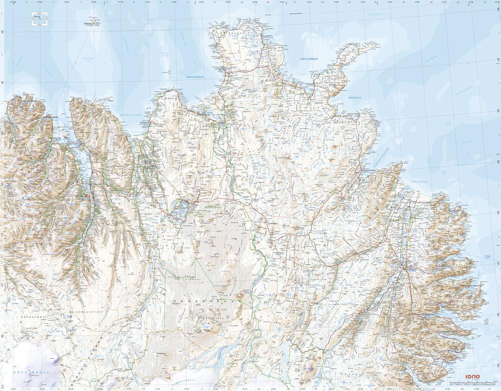 Carte routière n° 3 - Islande Nord-Est | Ferdakort carte routière Ferdakort