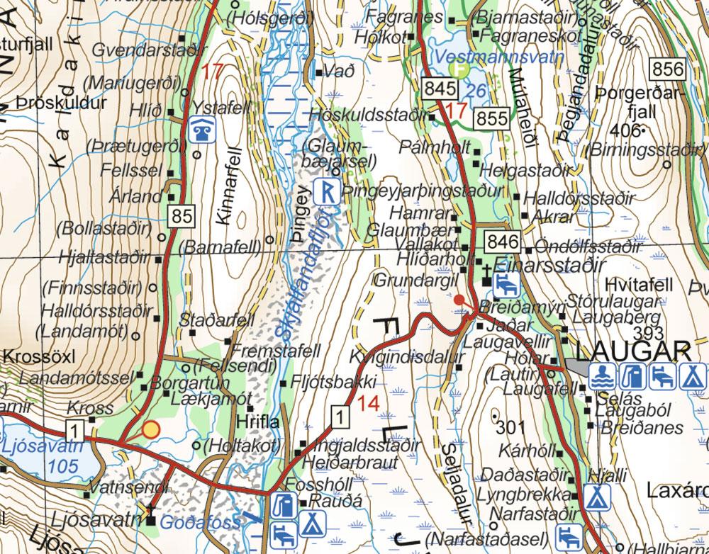 Carte routière n° 3 - Islande Nord-Est | Ferdakort carte routière Ferdakort