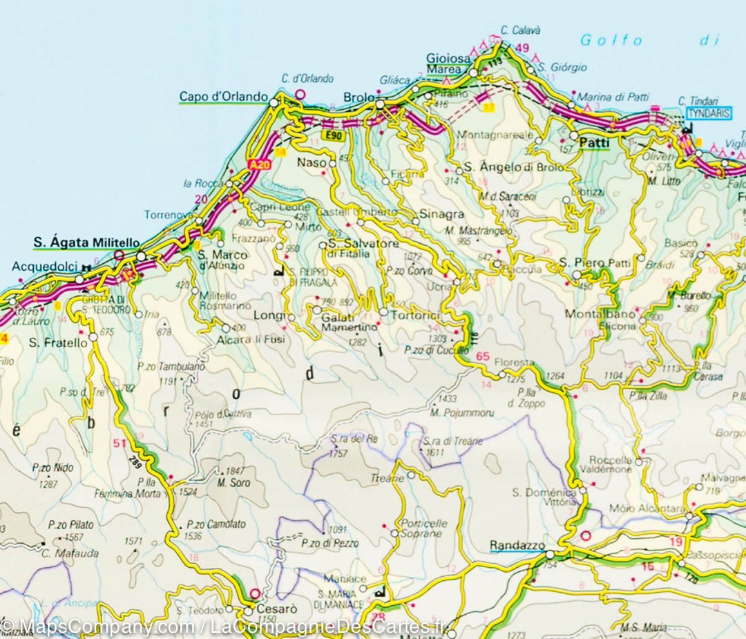 Carte routière n° 3 - Italie Sud et les îles | Touring Club Italiano-1/400 000 carte pliée Touring 