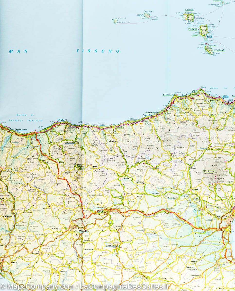 Carte routière n° 3 - Italie Sud et les îles | Touring Club Italiano-1/400 000 carte routière Touring Club Italiano