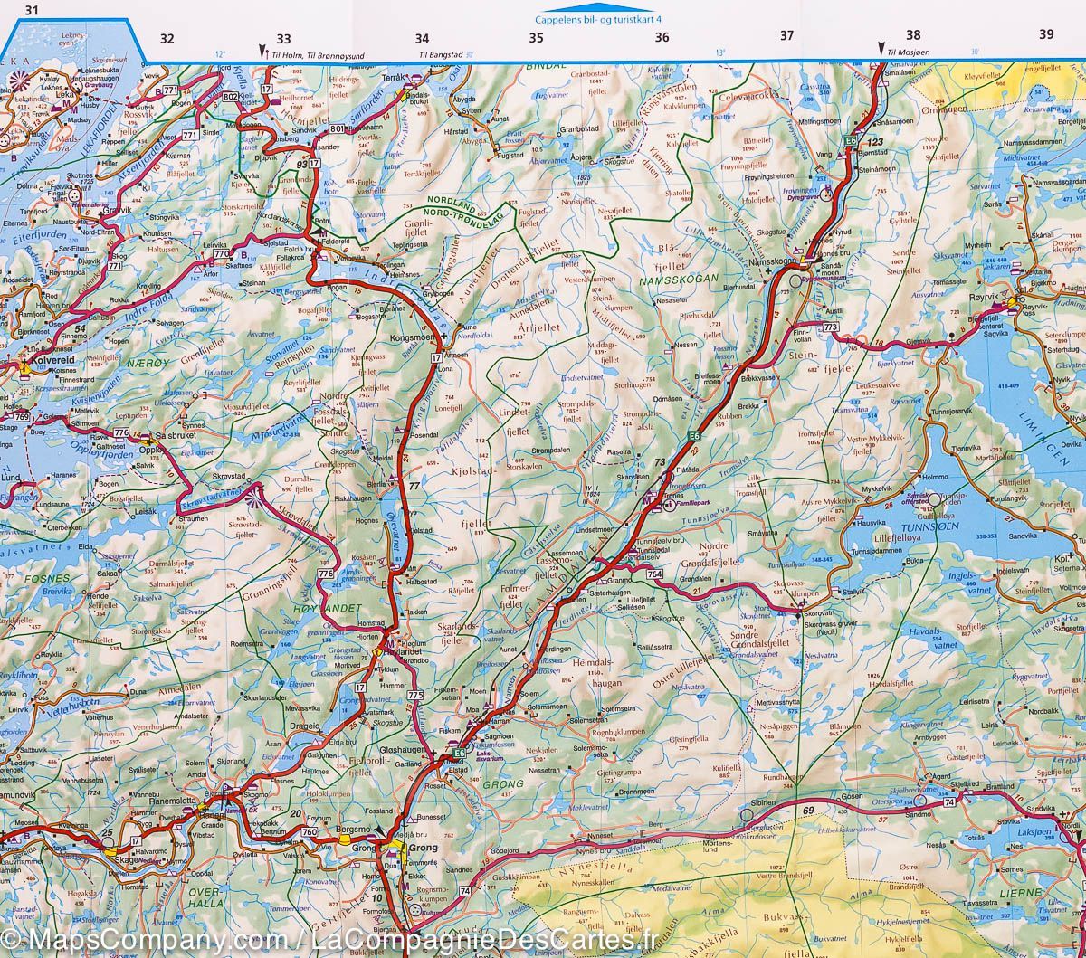 Carte routière n° 3 - Norvège Centrale (de Alesund à Namsos) | Kümmerly & Frey carte routière Kümmerly & Frey