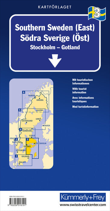 Carte routière n° 3 - Suède Sud-Est (Stockholm, Gotland) | Kümmerly & Frey carte routière Kümmerly & Frey