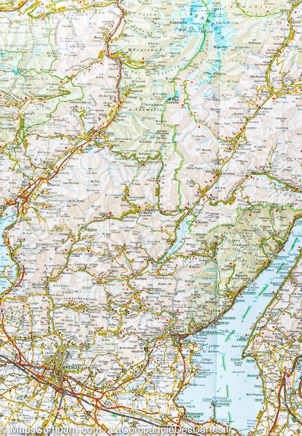 Carte routière n° 3 - Trentin-Haut-Adige (région de Bolzano, Italie) | Touring Club Italiano-1/200 000 carte routière Touring Club Italiano