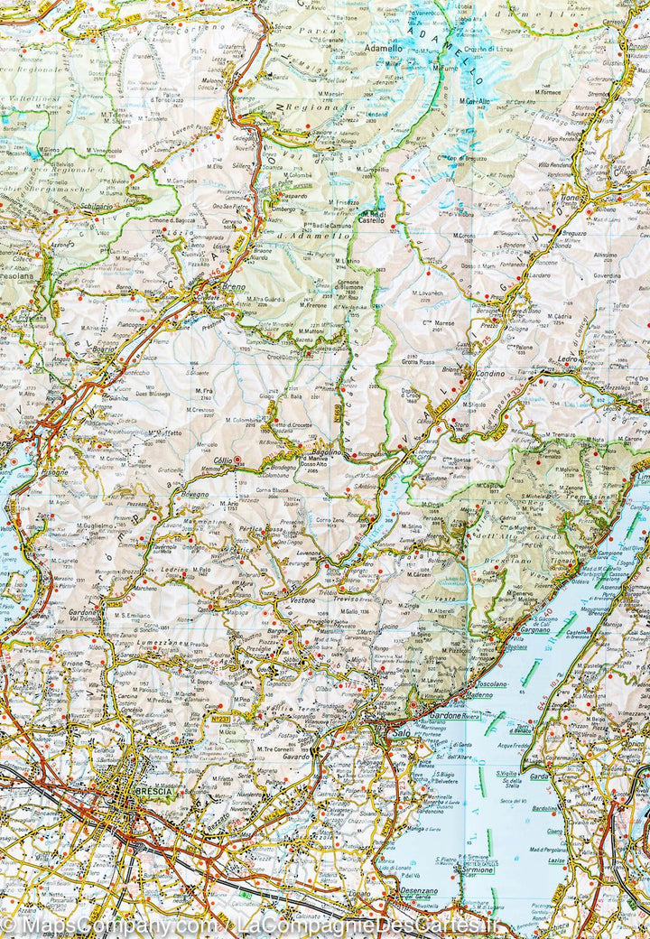 Carte routière n° 3 - Trentin-Haut-Adige (région de Bolzano, Italie) | Touring Club Italiano-1/200 000 carte pliée Touring 