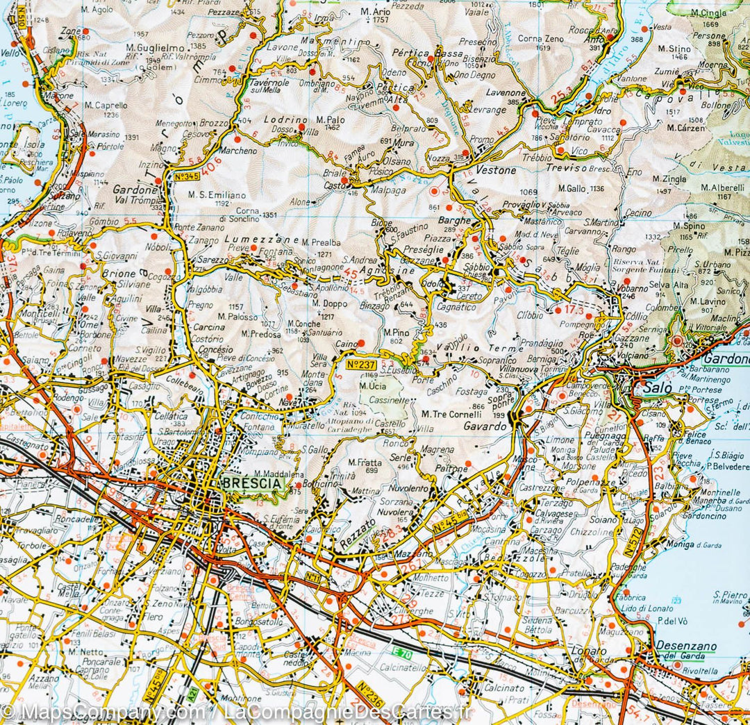 Carte routière n° 3 - Trentin-Haut-Adige (région de Bolzano, Italie) | Touring Club Italiano-1/200 000 carte pliée Touring 