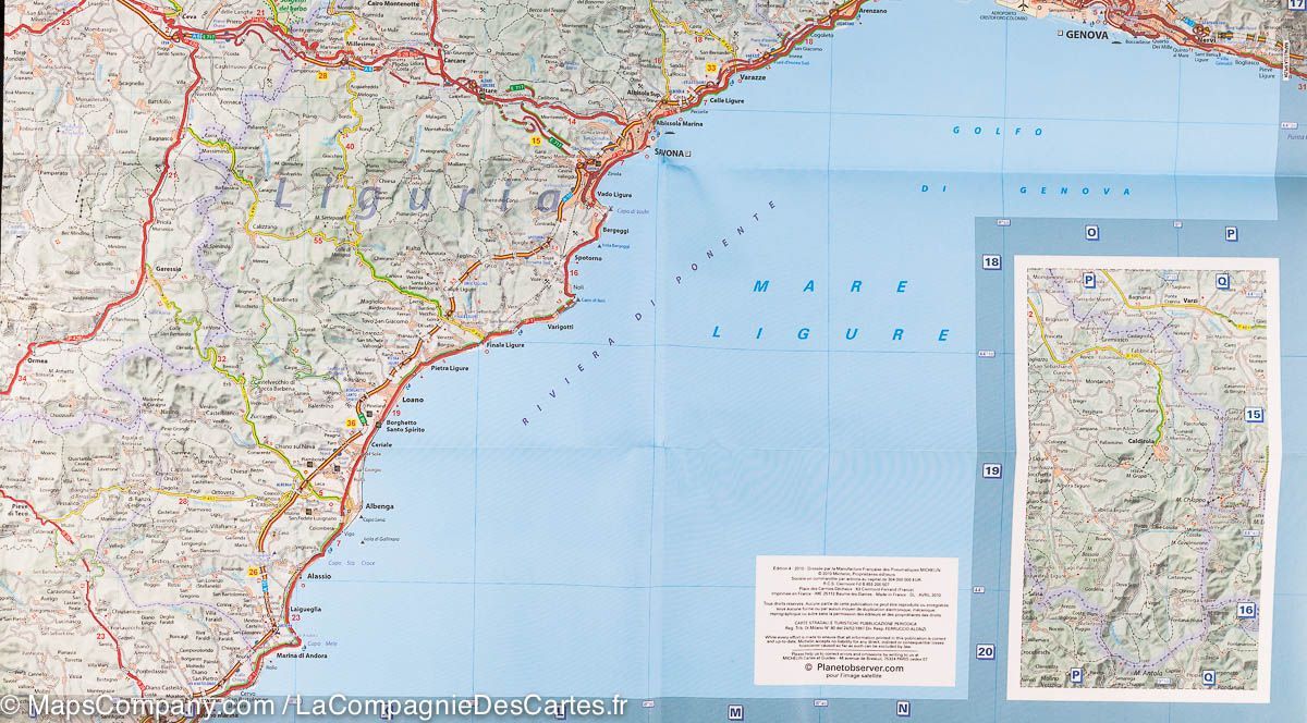 Carte routière n° 351 - Piémont & Vallée d'Aoste (Italie) | Michelin carte routière Michelin