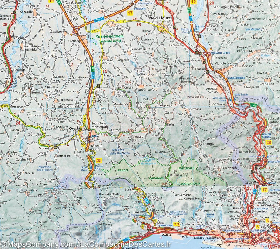 Carte routière n° 351 - Piémont & Vallée d'Aoste (Italie) | Michelin carte pliée Michelin 