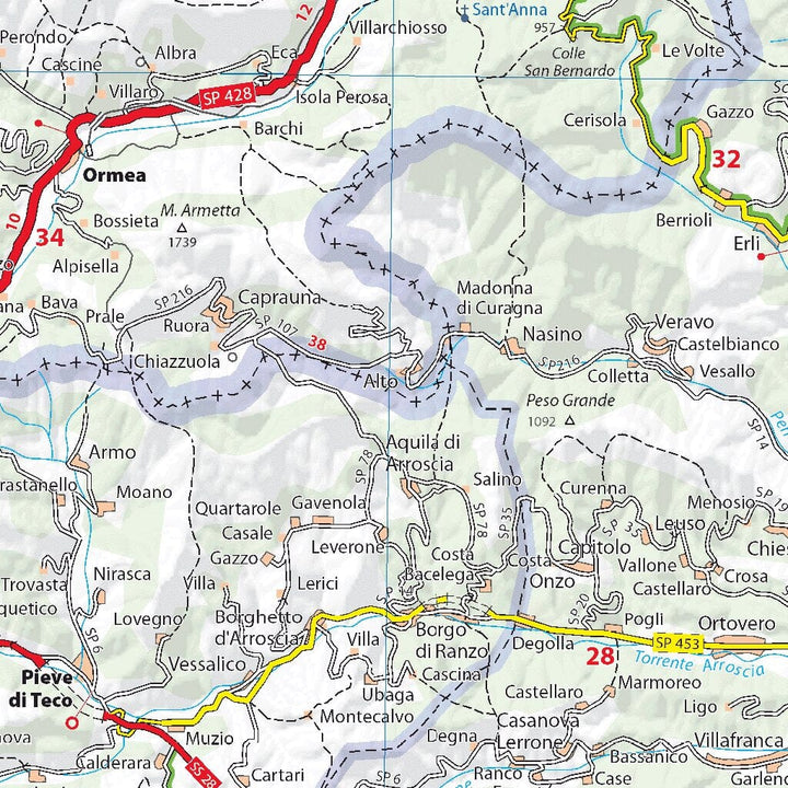 Carte routière n° 352 - Ligurie (Italie) | Michelin carte pliée Michelin 