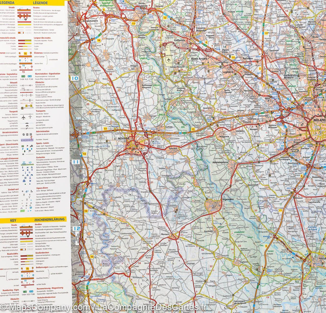 Carte routière n° 353 - Lombardie (Italie) | Michelin carte pliée Michelin 