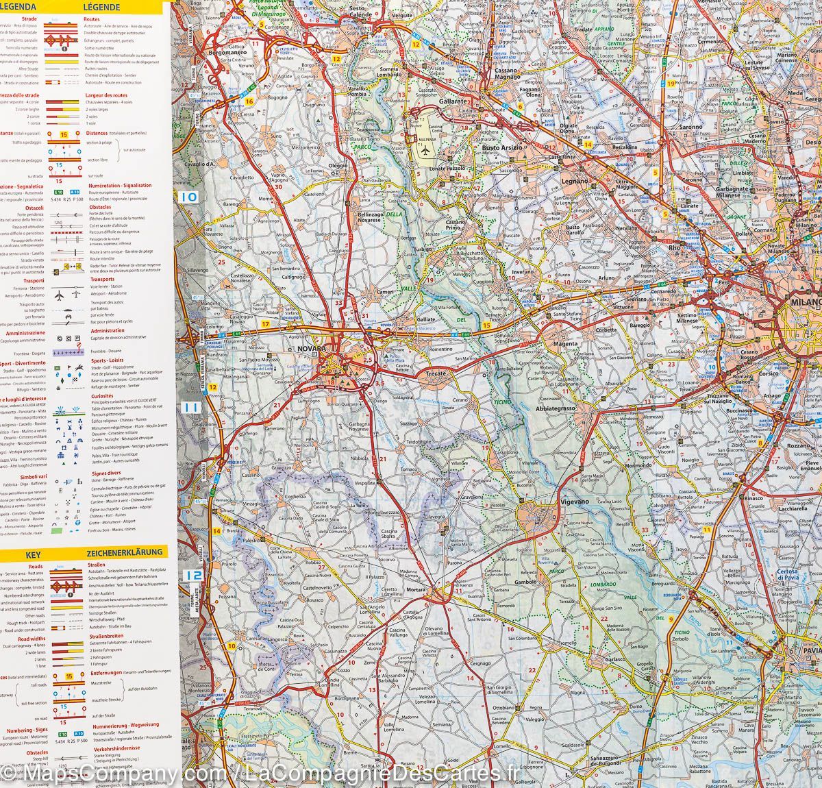 Carte routière n° 353 - Lombardie (Italie) | Michelin carte routière Michelin