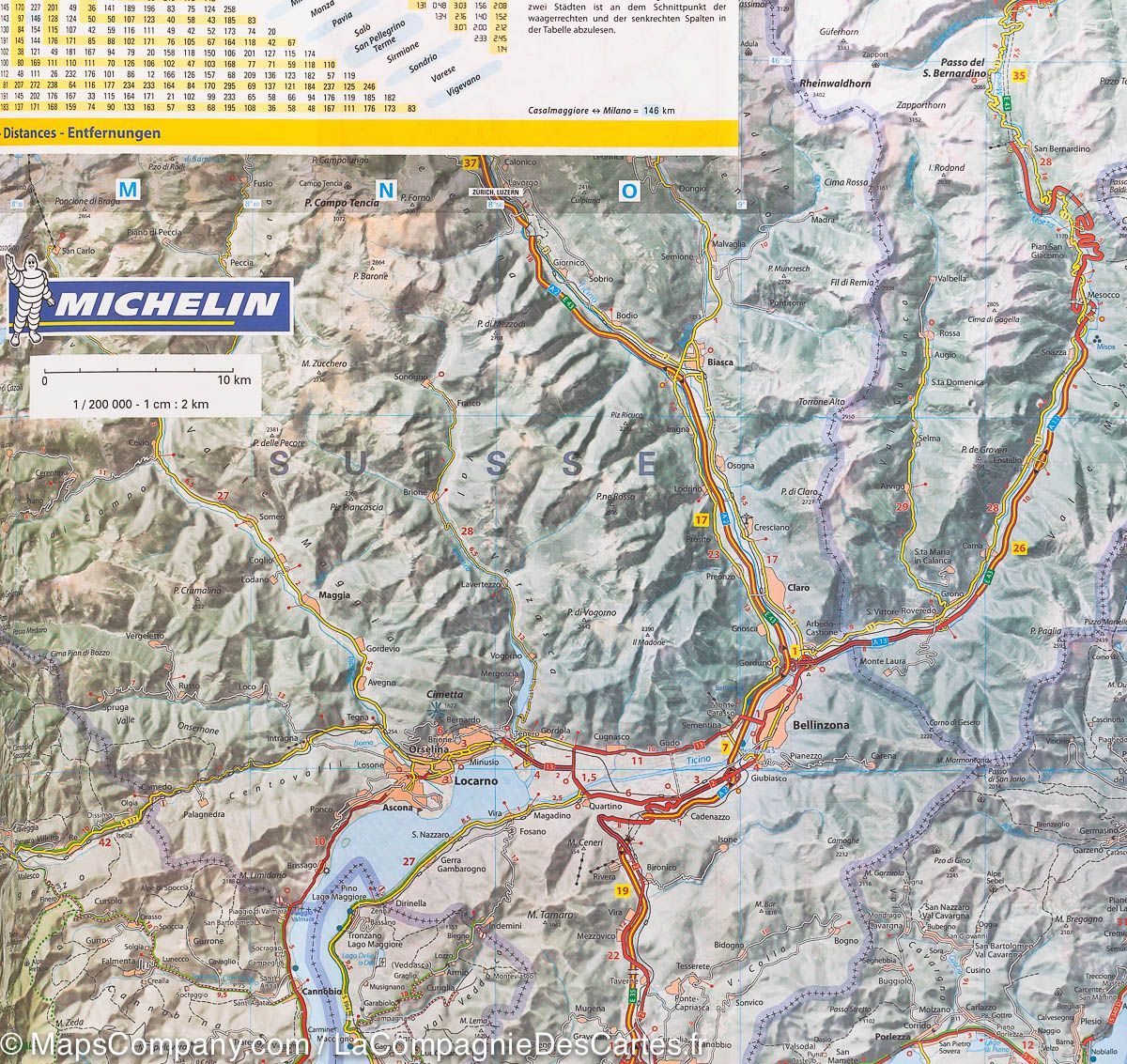 Carte routière n° 353 - Lombardie (Italie) | Michelin carte routière Michelin