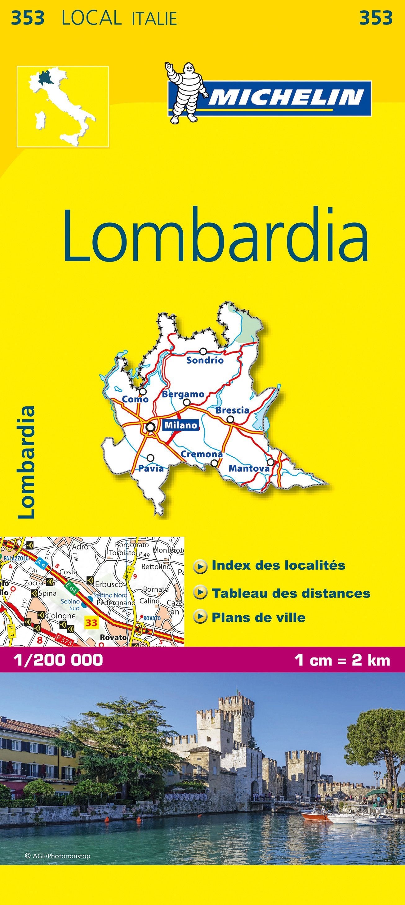 Carte routière n° 353 - Lombardie (Italie) | Michelin carte routière Michelin