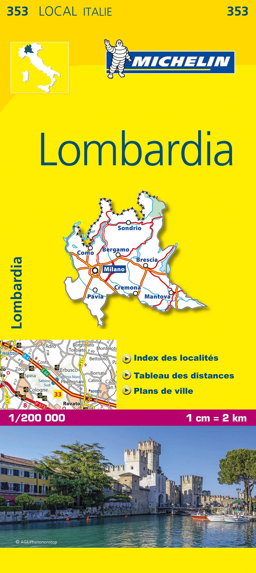 Carte routière n° 353 - Lombardie (Italie) | Michelin carte pliée Michelin 