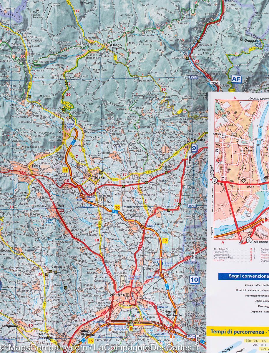 Carte routière n° 354 - Trentin-Haut Adige (région de Trente, Italie) | Michelin carte routière Michelin