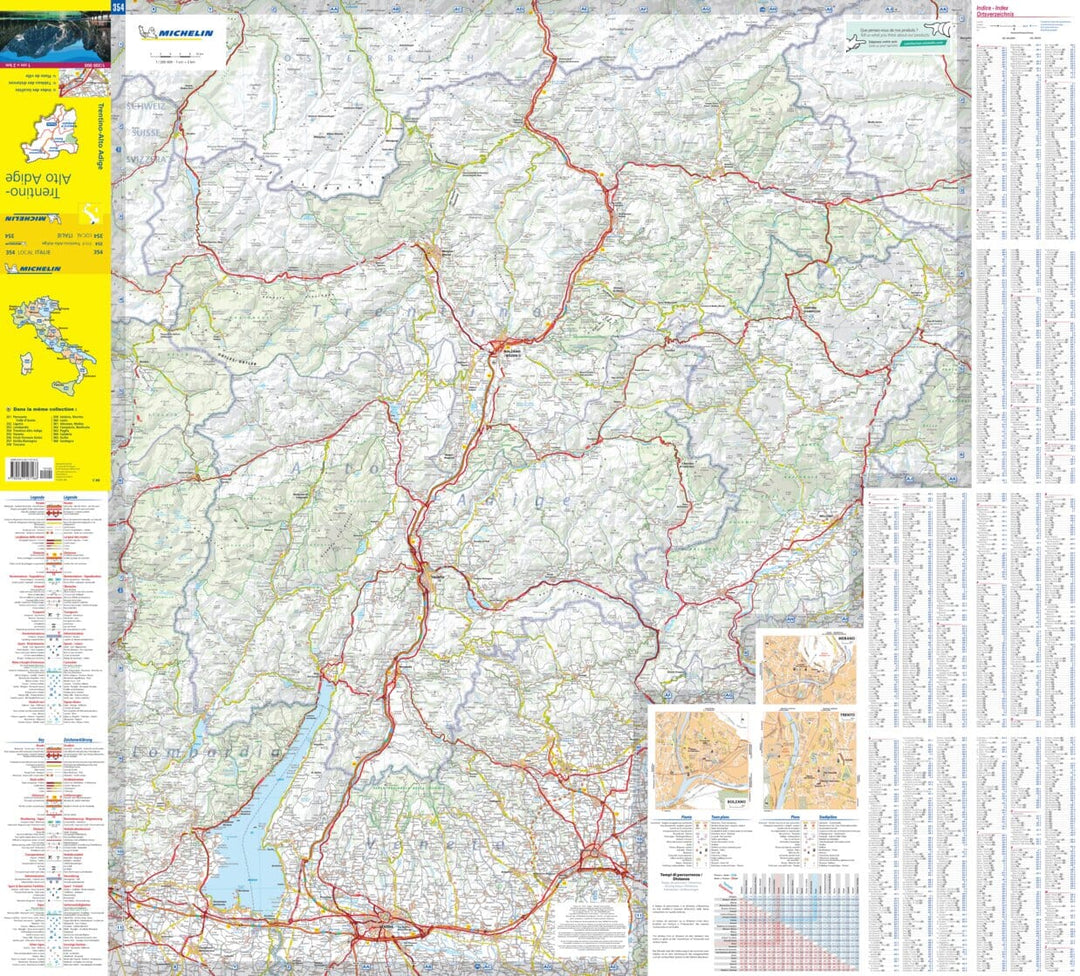 Carte routière n° 354 - Trentin-Haut Adige (région de Trente, Italie) | Michelin carte pliée Michelin 