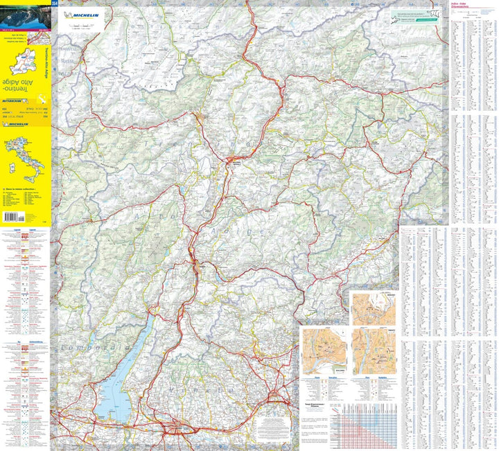 Carte routière n° 354 - Trentin-Haut Adige (région de Trente, Italie) | Michelin carte pliée Michelin 