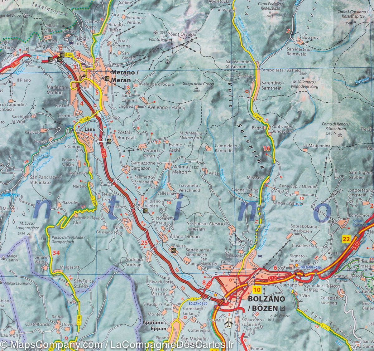 Carte routière n° 354 - Trentin-Haut Adige (région de Trente, Italie) | Michelin carte routière Michelin