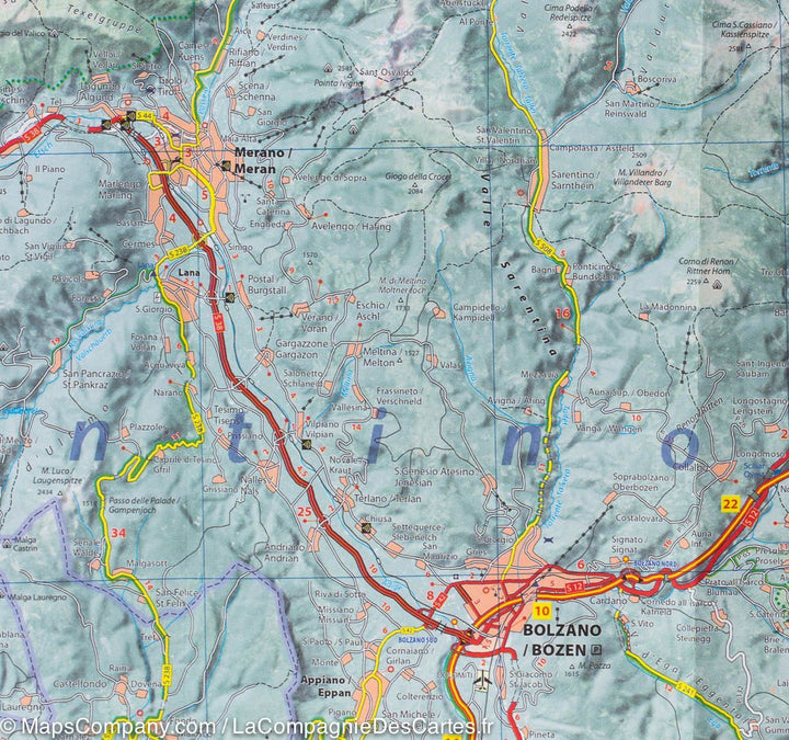 Carte routière n° 354 - Trentin-Haut Adige (région de Trente, Italie) | Michelin carte pliée Michelin 