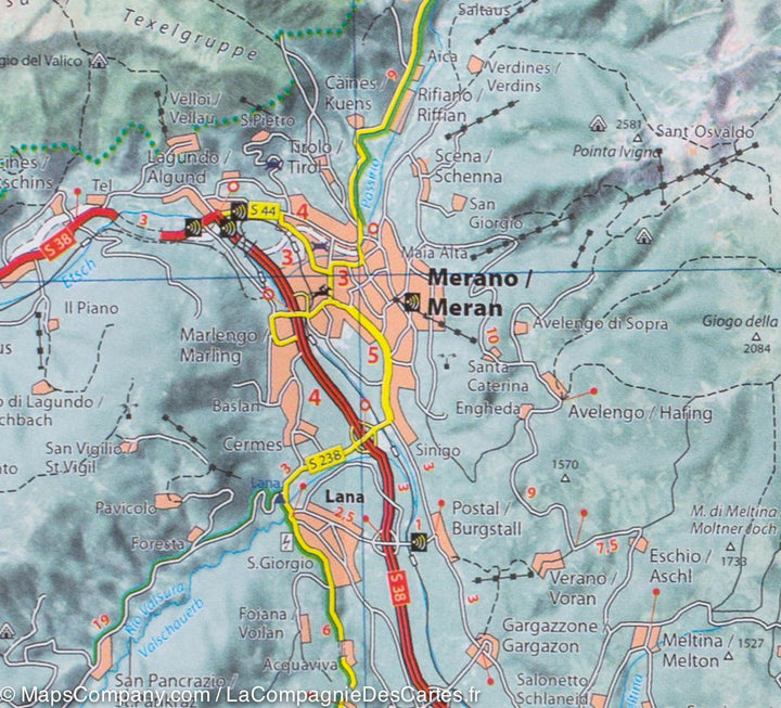 Carte routière n° 354 - Trentin-Haut Adige (région de Trente, Italie) | Michelin carte pliée Michelin 