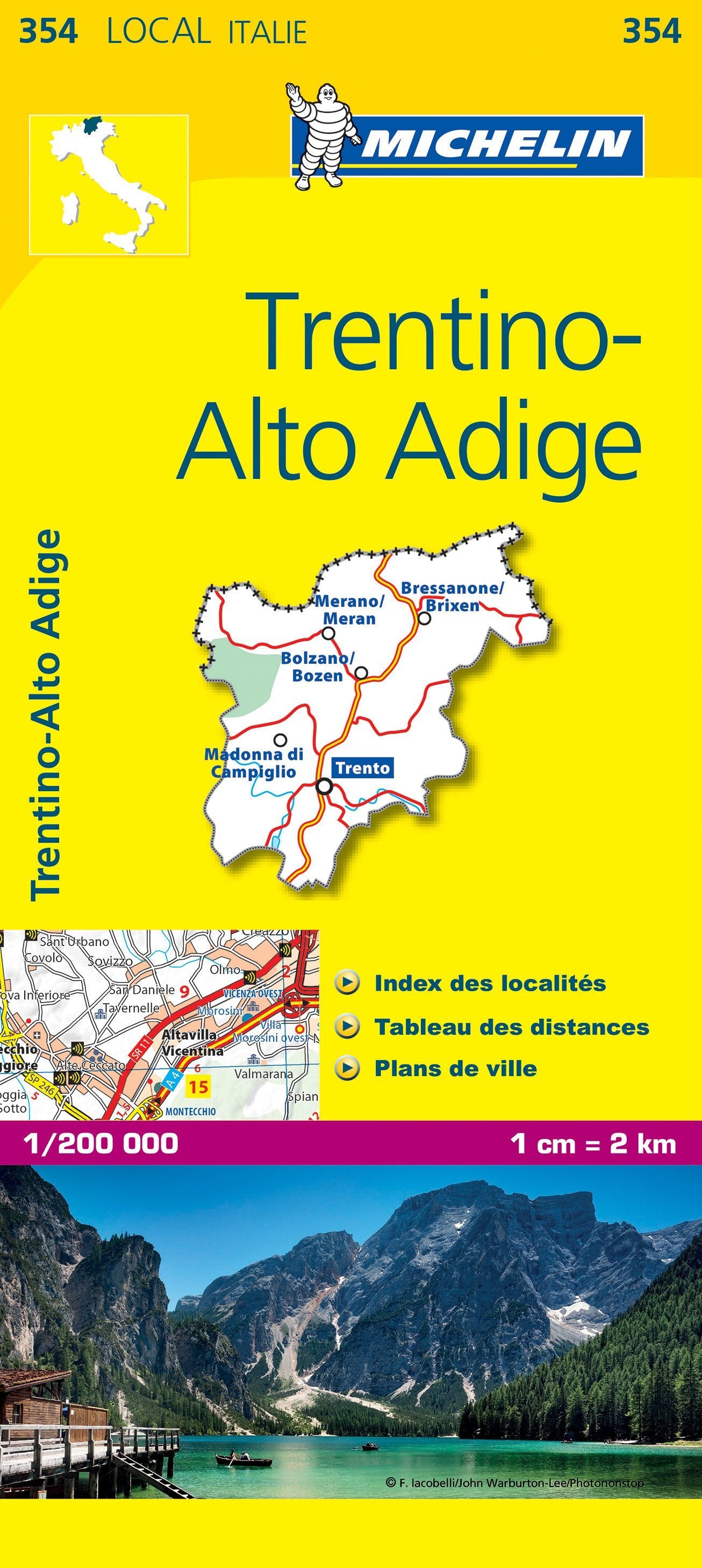 Carte routière n° 354 - Trentin-Haut Adige (région de Trente, Italie) | Michelin carte routière Michelin
