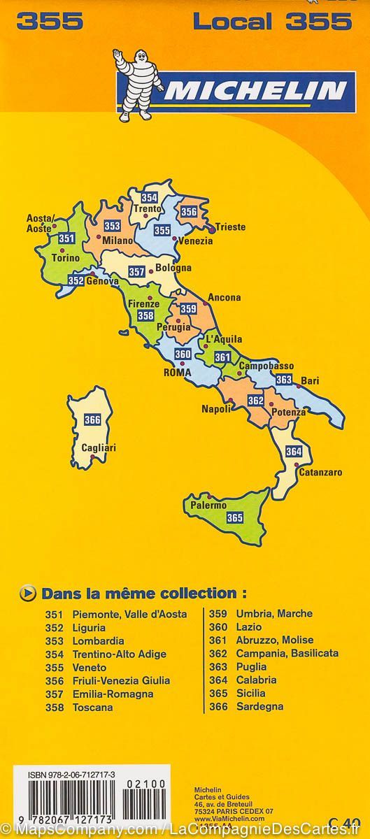 Carte routière n° 355 - Vénétie | Michelin carte routière Michelin