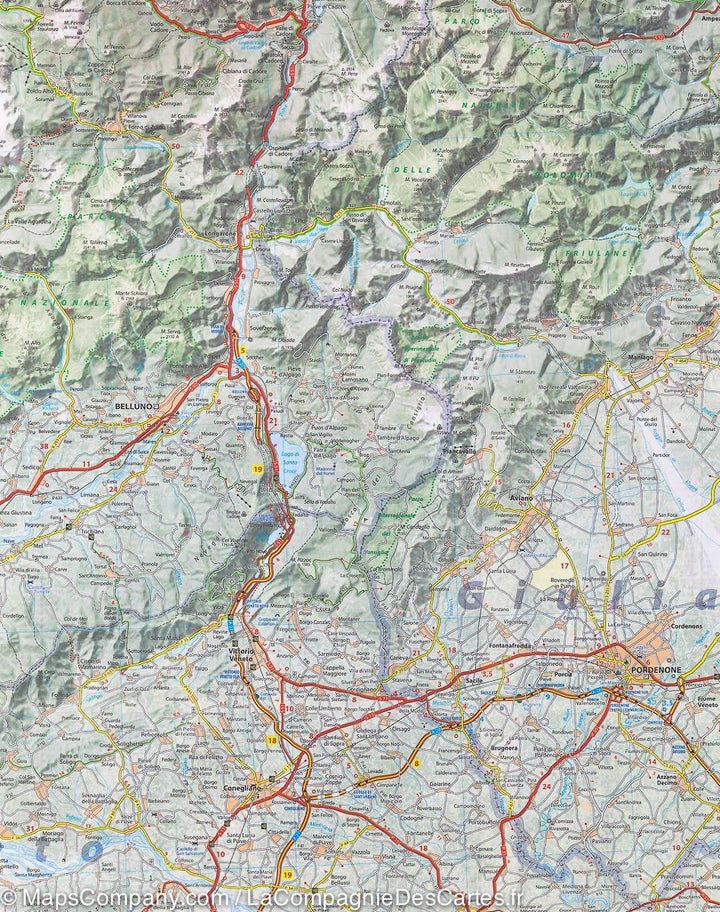 Carte routière de la Vénétie (Italie) | Michelin - La Compagnie des Cartes