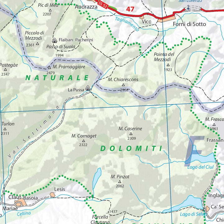 Carte routière n° 356 - Frioul-Vénétie Julienne (nord-est de l'Italie) | Michelin carte pliée Michelin 