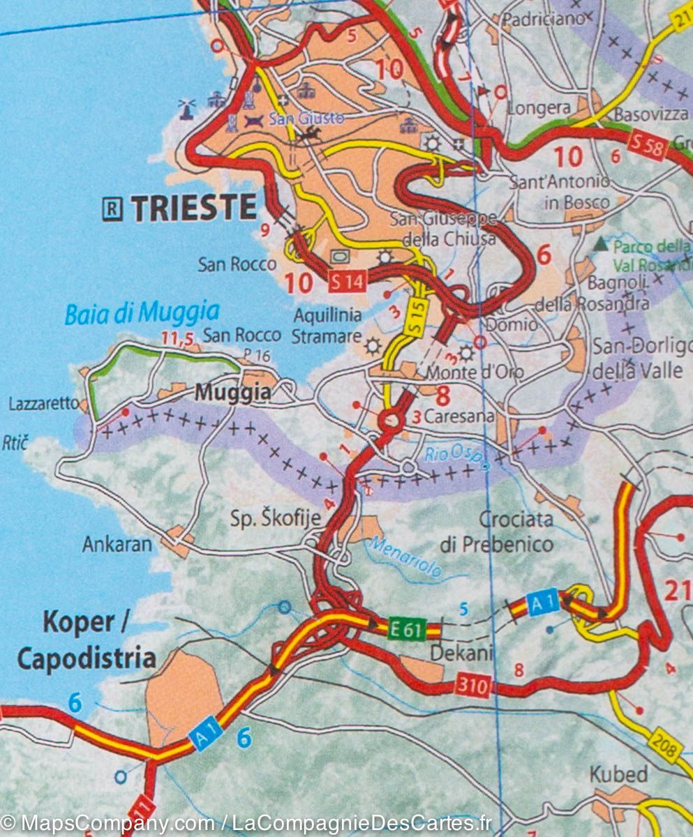 Carte routière n° 356 - Frioul-Vénétie Julienne (nord-est de l'Italie) | Michelin carte routière Michelin