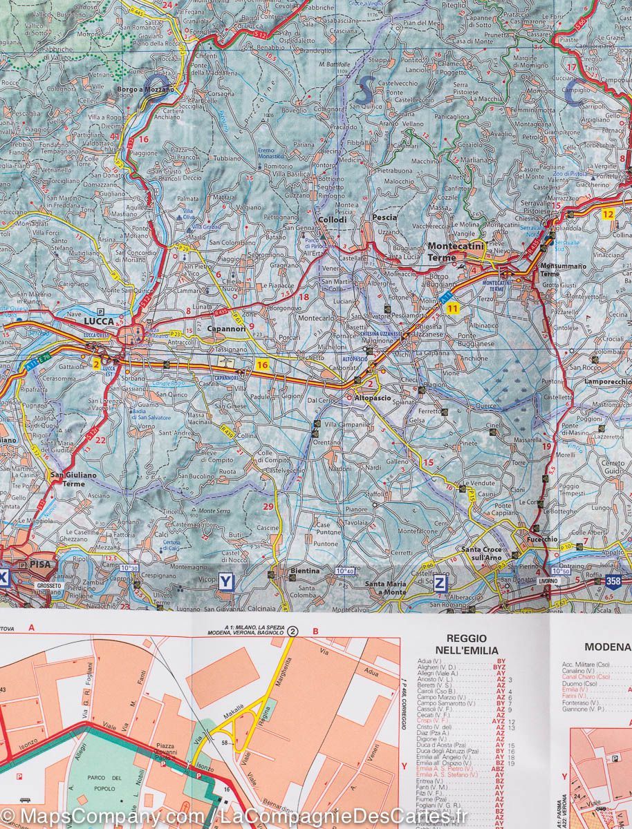 Carte routière n° 357 - Emilie-Romagne (région de Bologne, Italie) | Michelin carte pliée Michelin 