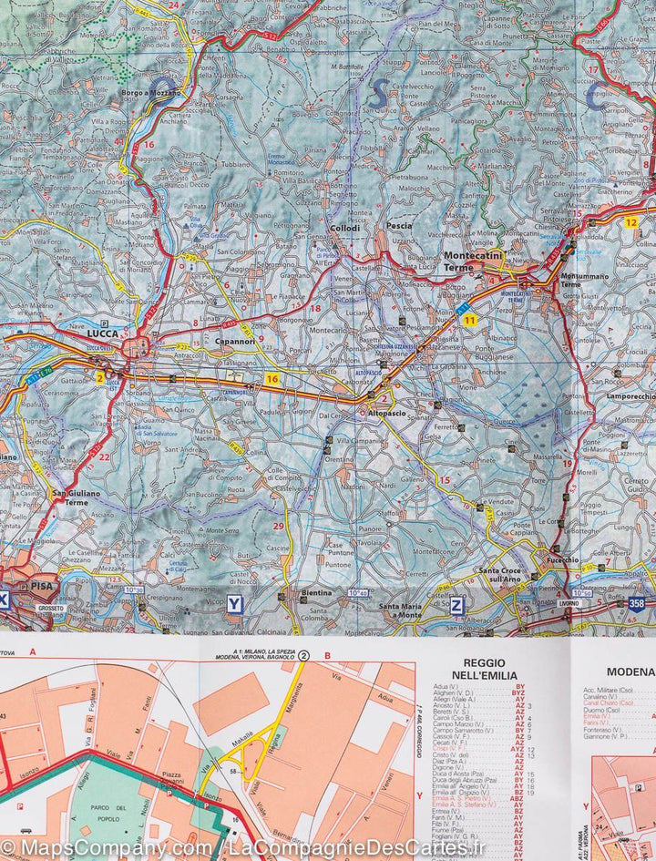 Carte routière n° 357 - Emilie-Romagne (région de Bologne, Italie) | Michelin carte pliée Michelin 