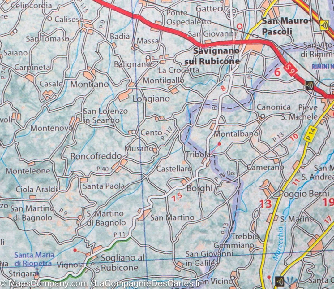 Carte routière n° 357 - Emilie-Romagne (région de Bologne, Italie) | Michelin carte pliée Michelin 