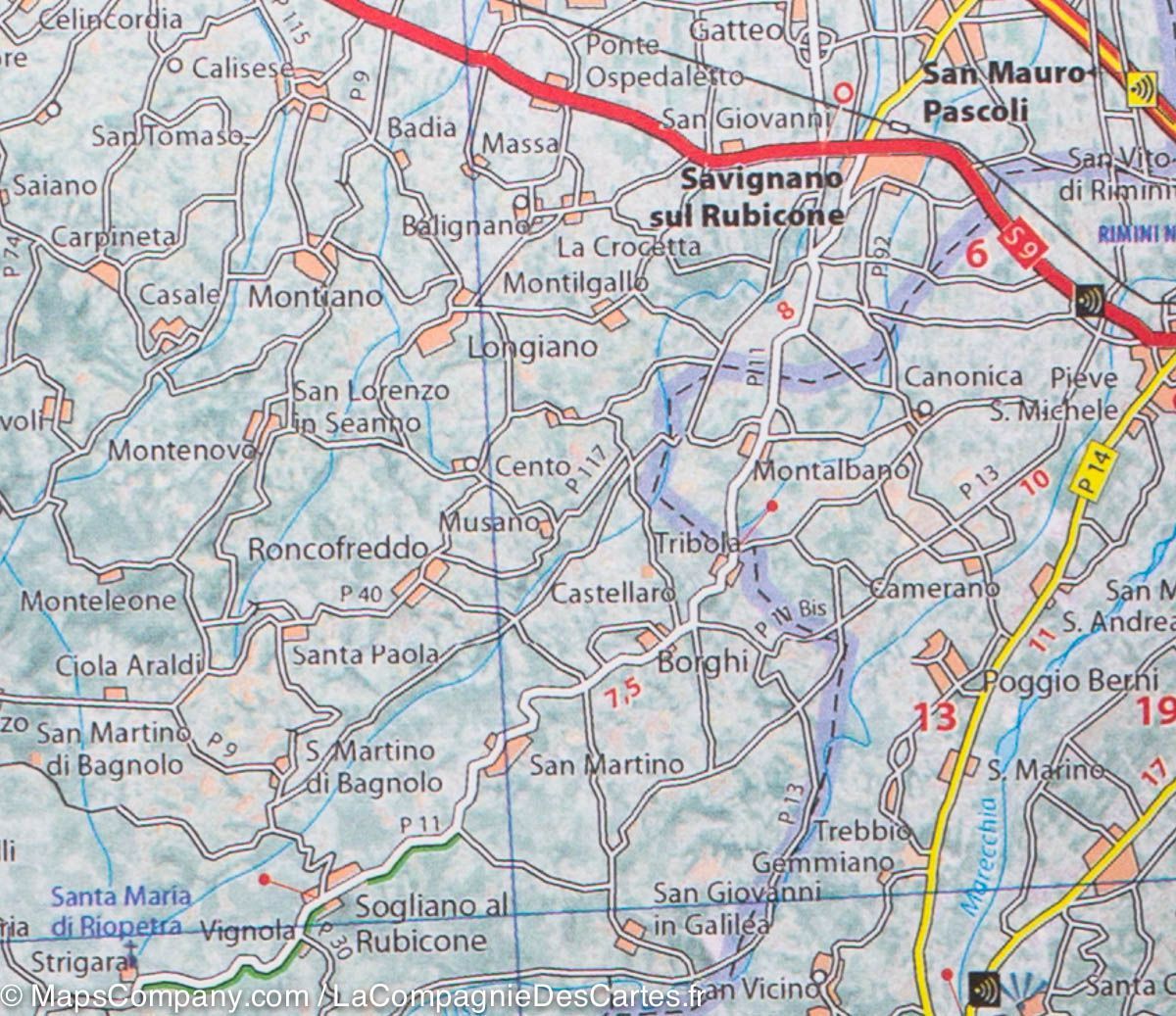 Carte routière n° 357 - Emilie-Romagne (région de Bologne, Italie) | Michelin carte routière Michelin