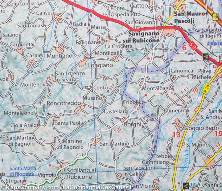 Carte routière n° 357 - Emilie-Romagne (région de Bologne, Italie) | Michelin carte pliée Michelin 