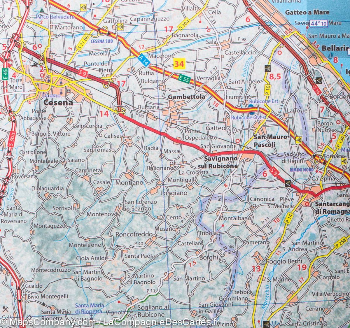 Carte routière n° 357 - Emilie-Romagne (région de Bologne, Italie) | Michelin carte routière Michelin