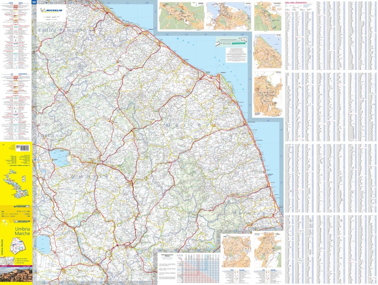 Carte routière n° 359 - Ombrie & Marches (région de Perugia et Ancone) | Michelin carte routière Michelin