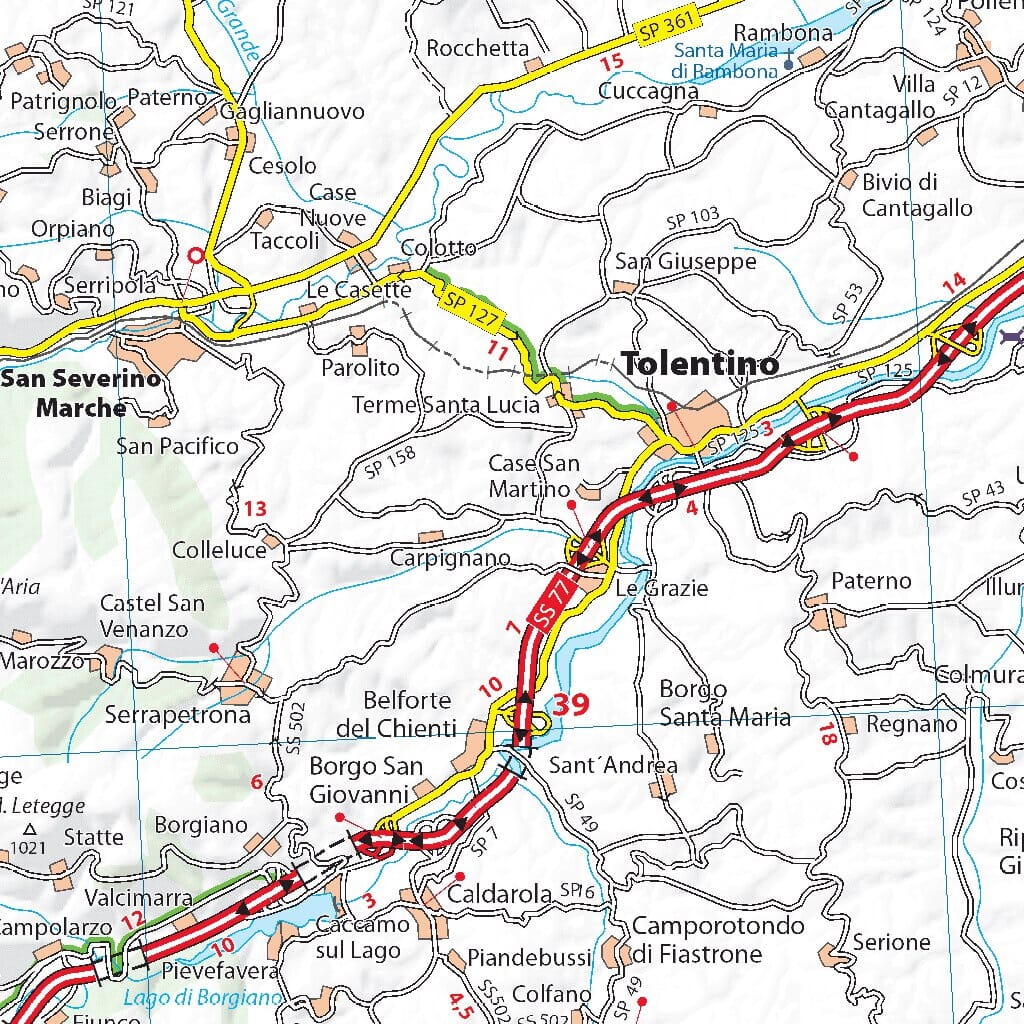 Carte routière n° 359 - Ombrie & Marches (région de Perugia et Ancone) | Michelin carte routière Michelin