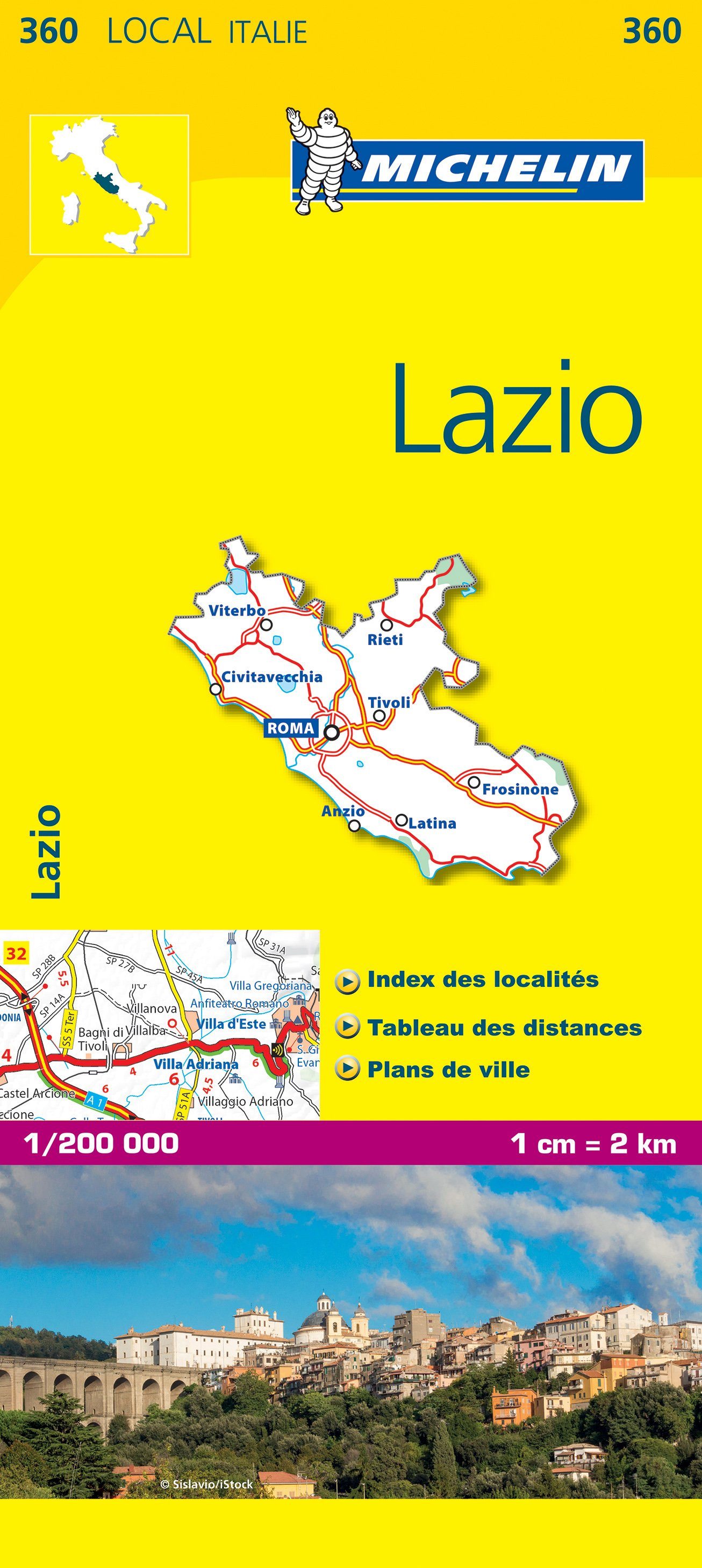 Carte routière n° 360 - Lazio, Latium (région de Rome, Italie) | Michelin carte routière Michelin