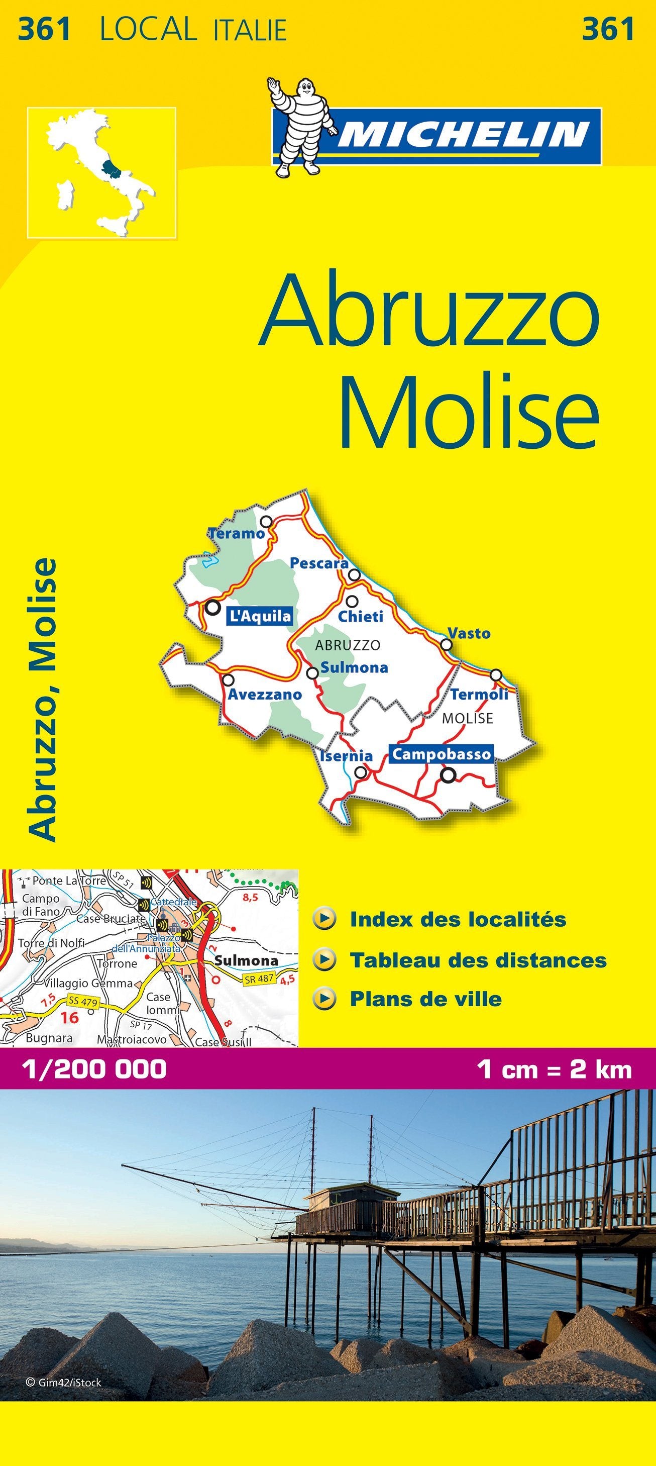 Carte routière n° 361 - Abruzzes et Molise (Région d'Aquila) | Michelin carte routière Michelin