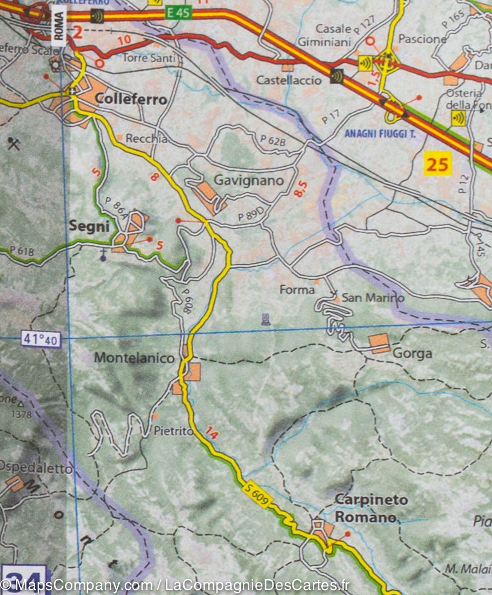 Carte routière n° 361 - Abruzzes et Molise (Région d'Aquila) | Michelin carte routière Michelin