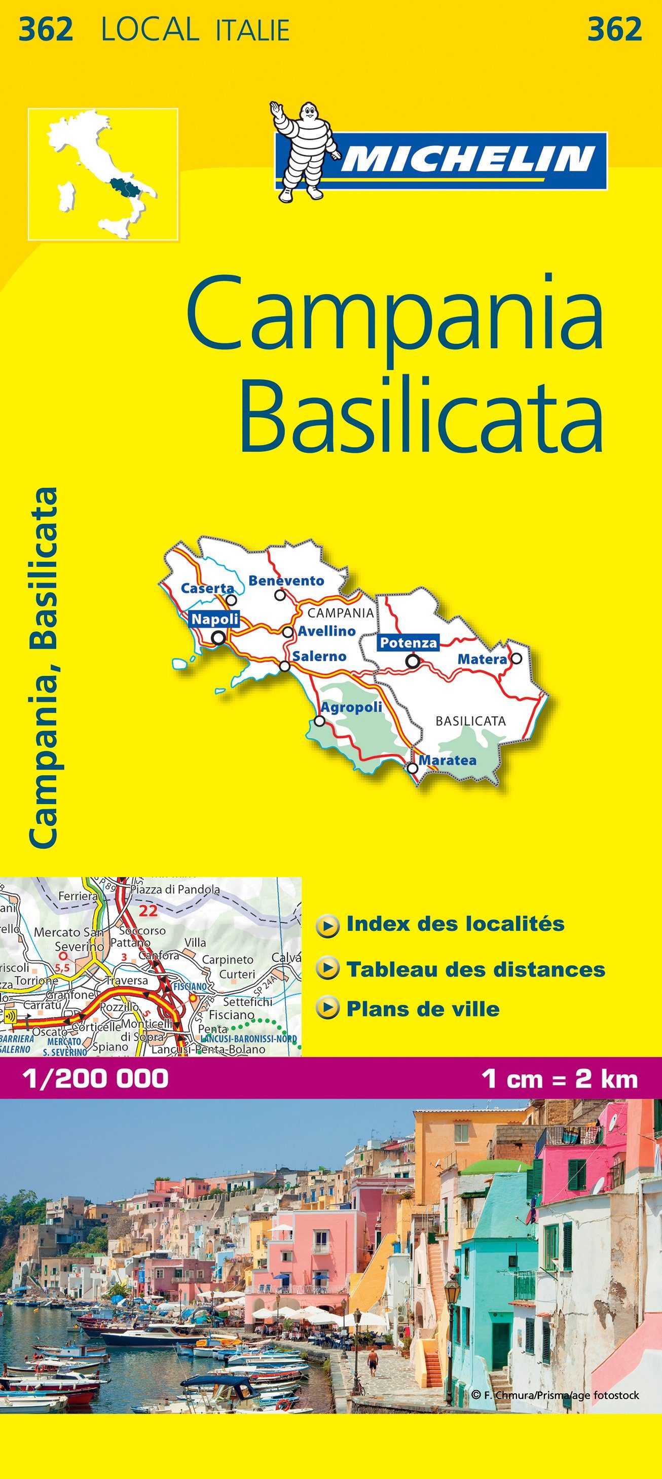 Carte routière n° 362 - Campanie et Basilicate (sud de l'Italie) | Michelin carte routière Michelin