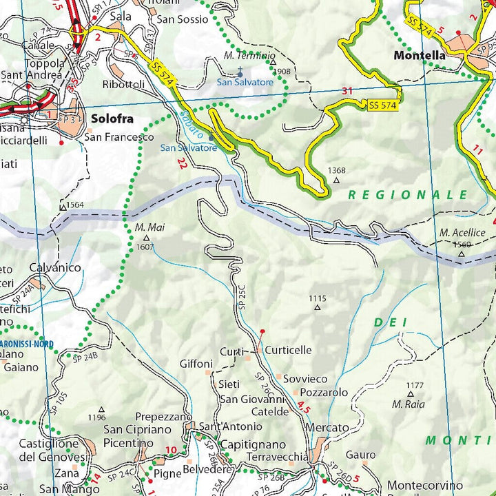 Carte routière n° 362 - Campanie et Basilicate (sud de l'Italie) | Michelin carte pliée Michelin 